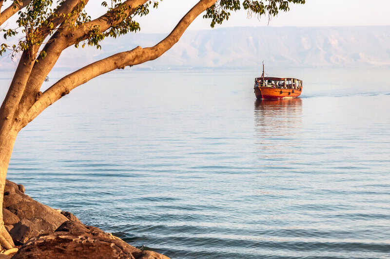 Sea of Galilee: Boat Ride – Mt. of Beatitudes – Tabgha – Peter’s Primacy – Capernaum– Winetasting & Dinner at the local Galilean restaurant